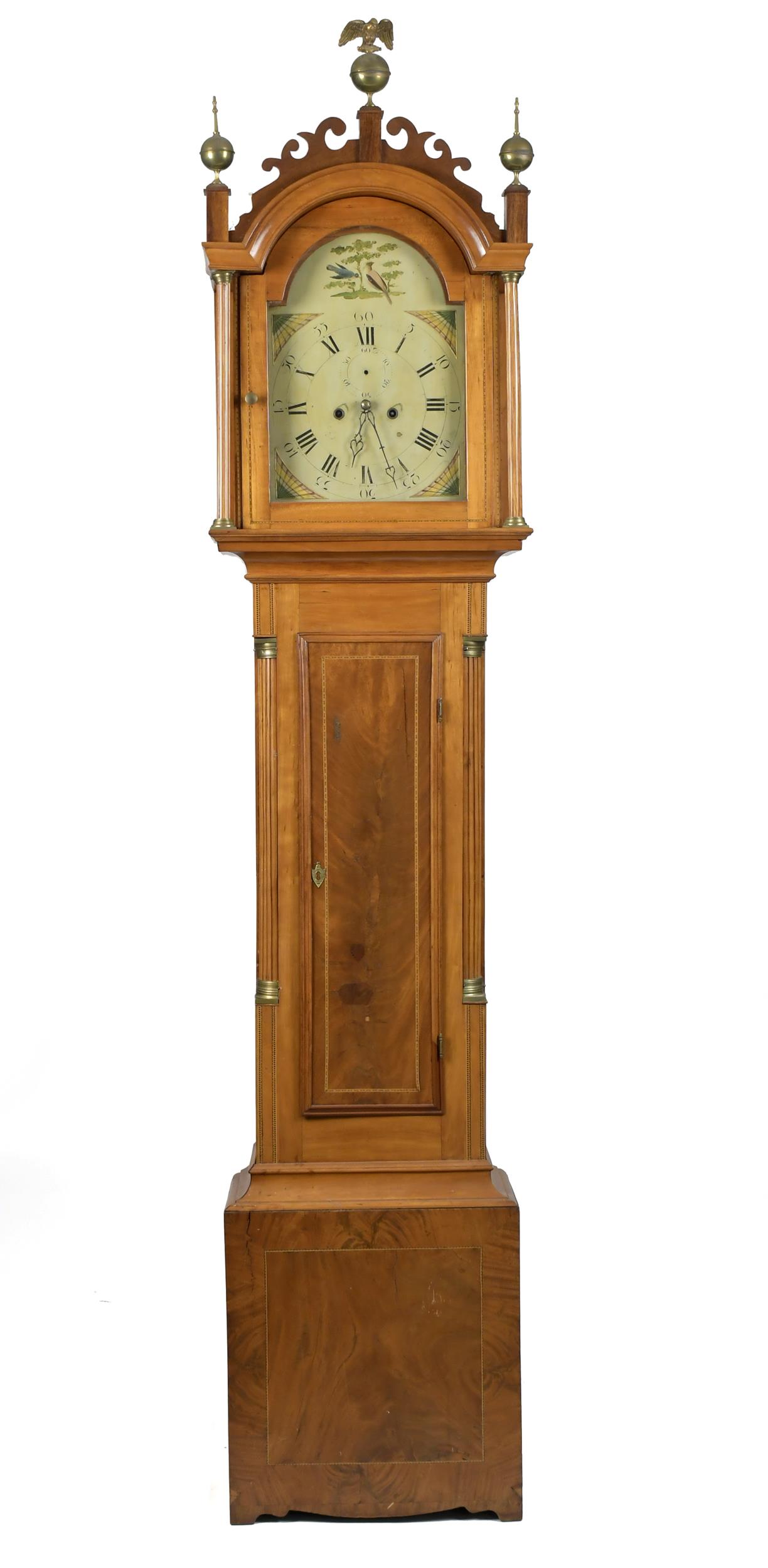 FEDERAL NH INLAID GRANDFATHER CLOCK  3ab0b8