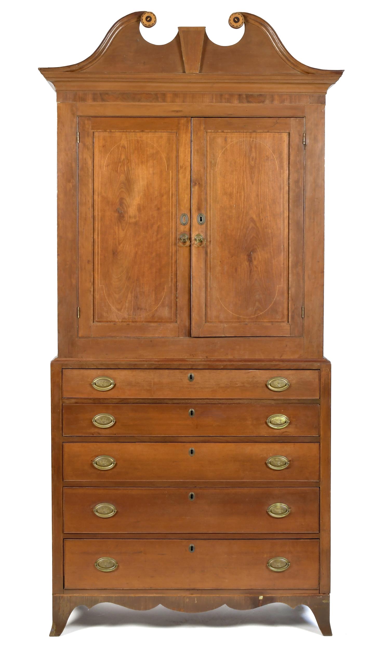 FEDERAL CHERRY INLAID LINEN PRESS,