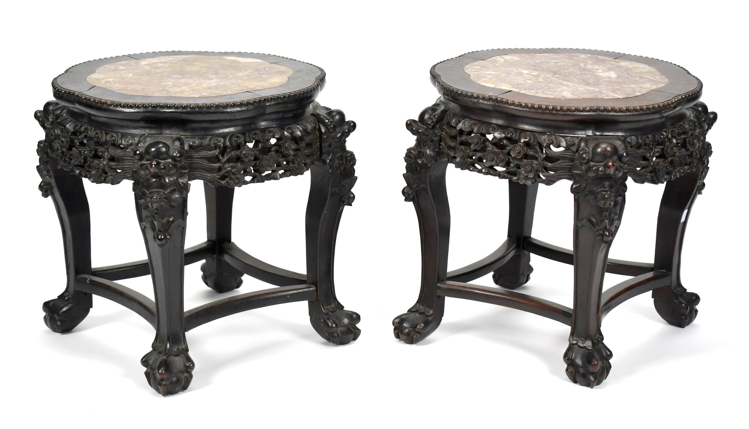 PAIR 19TH C CHINESE ROSEWOOD STANDS  3ab11c