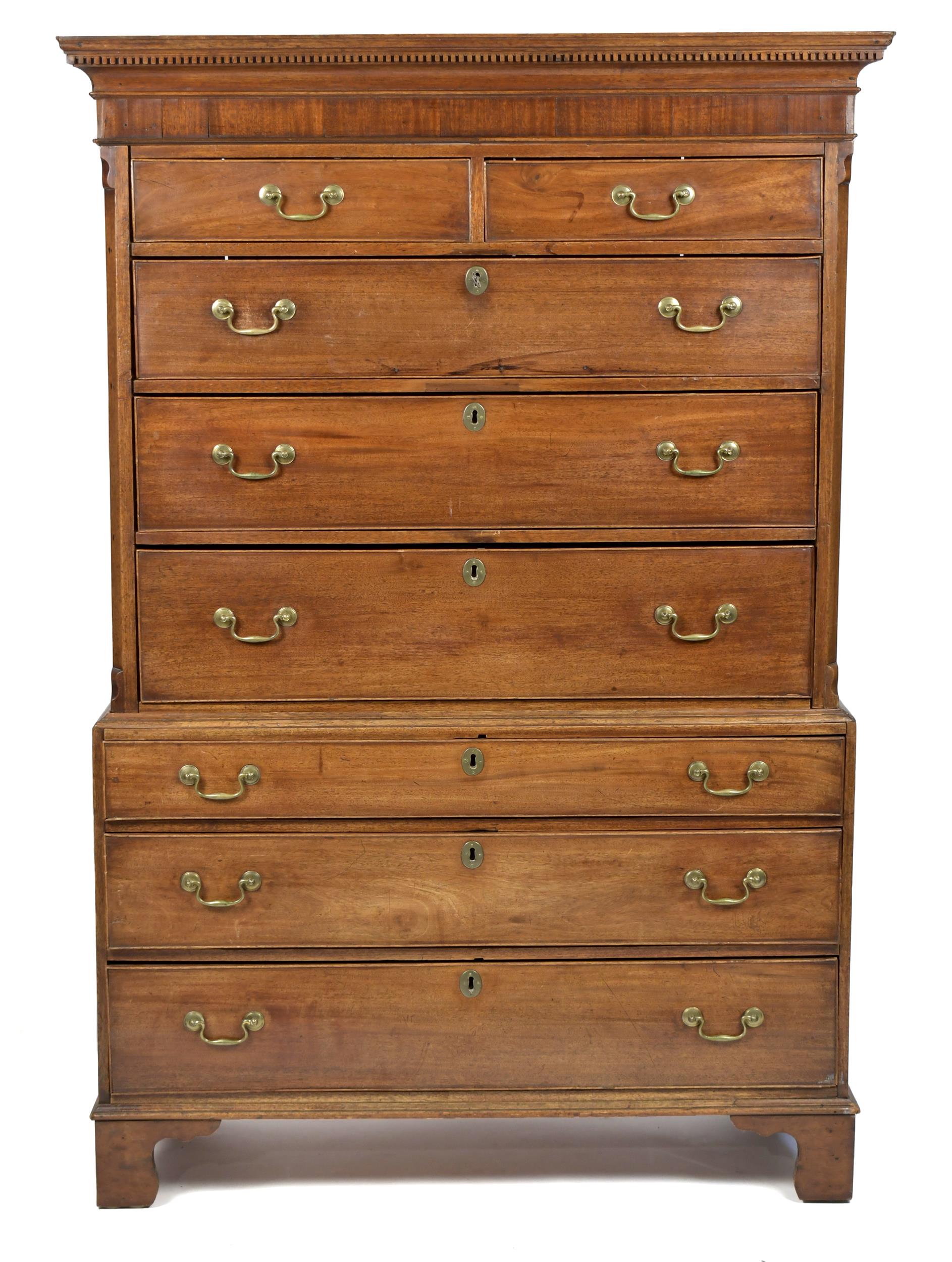 19TH C ENGLISH CHIPPENDALE CHEST 3ab140