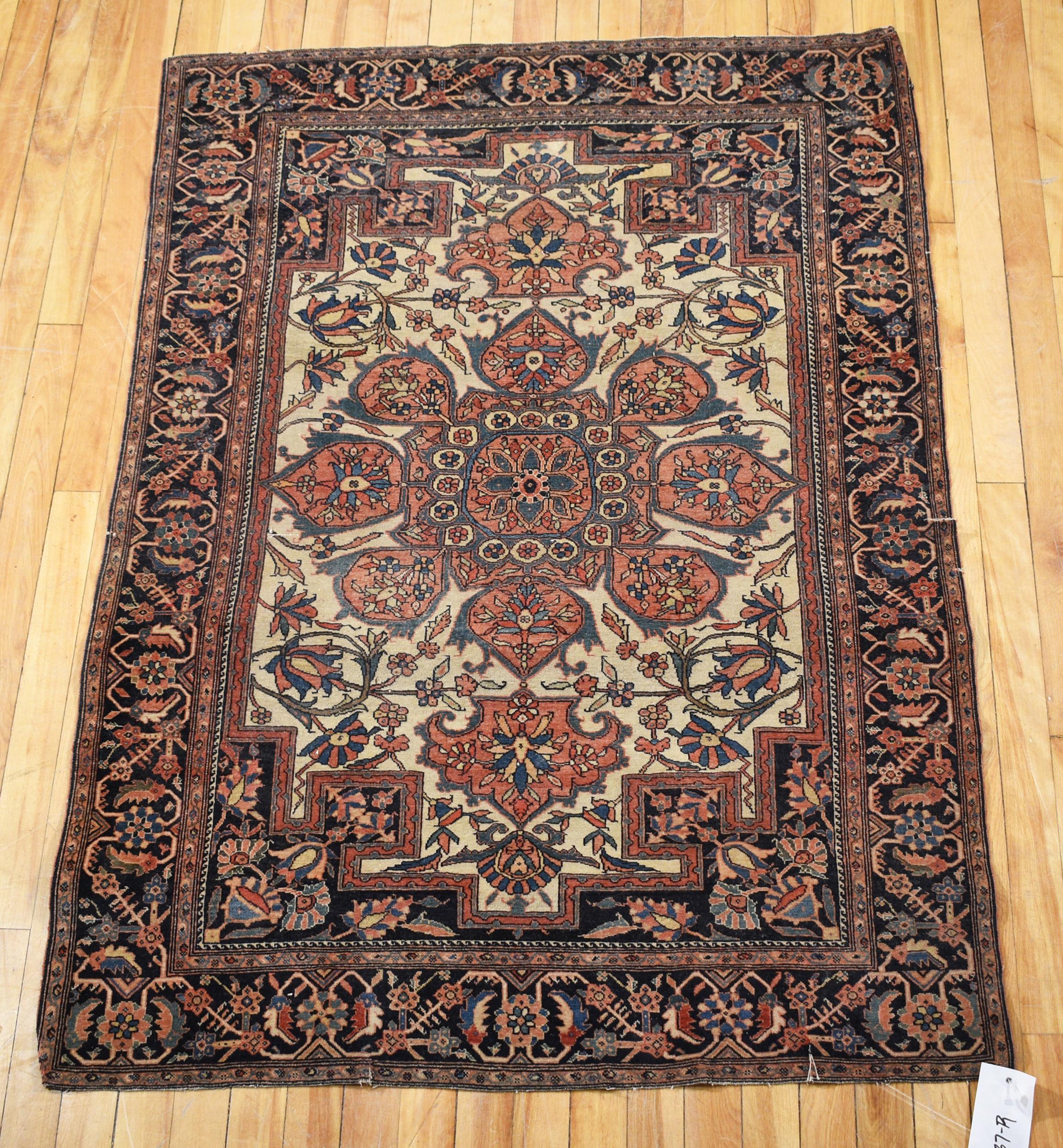 ANTIQUE PERSIAN SCATTER RUG, 3'4"