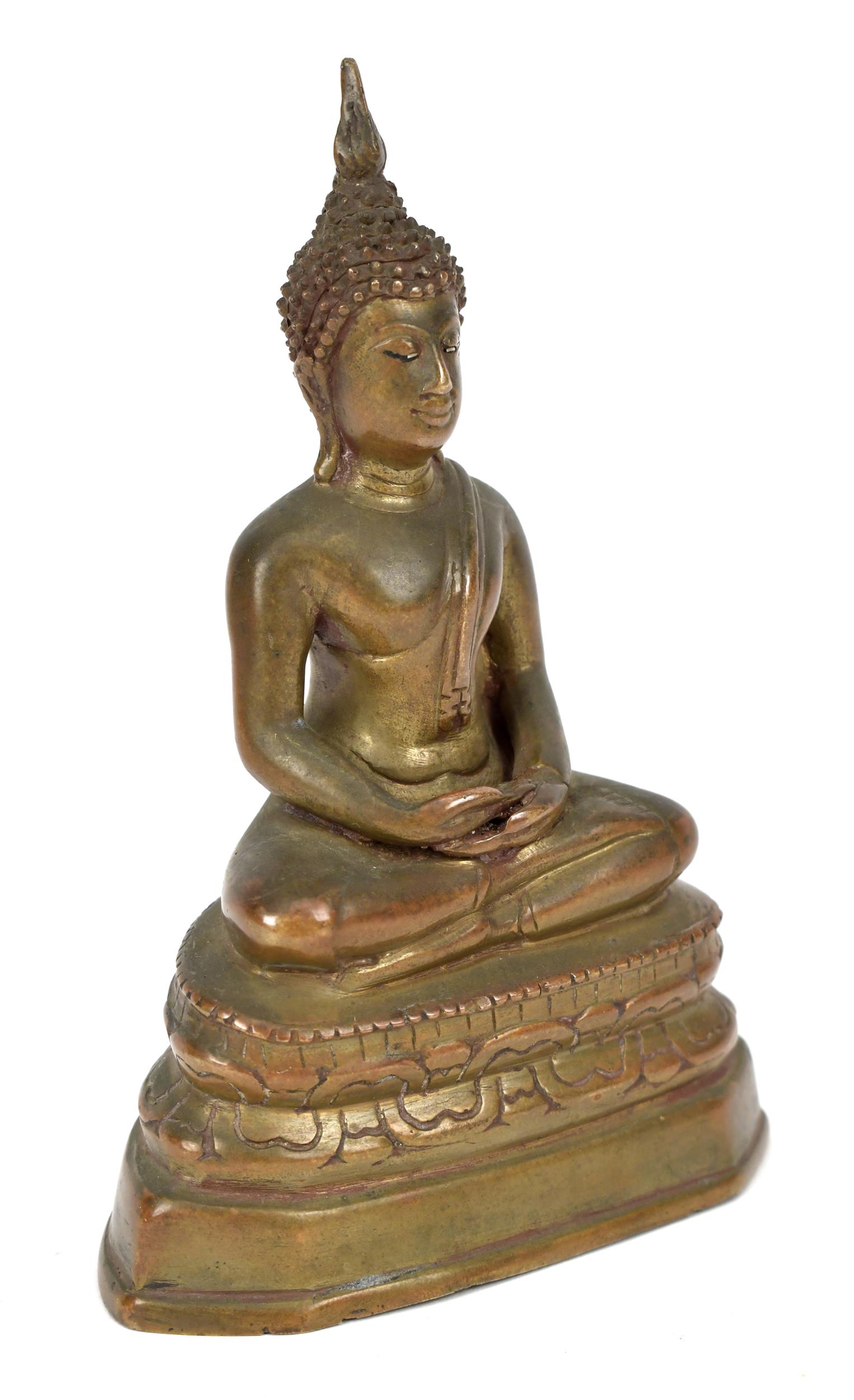 ASIAN BRONZE SEATED BUDDHA Small 3ab163