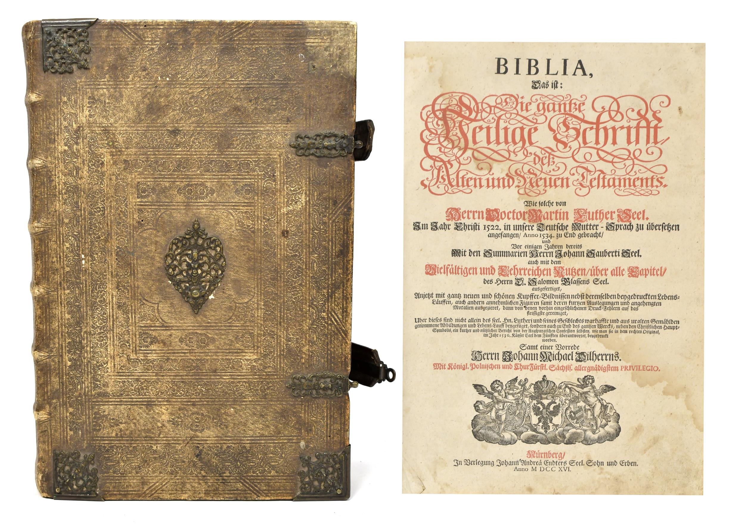 18TH C. MARTIN LUTHER BIBLE. 18th