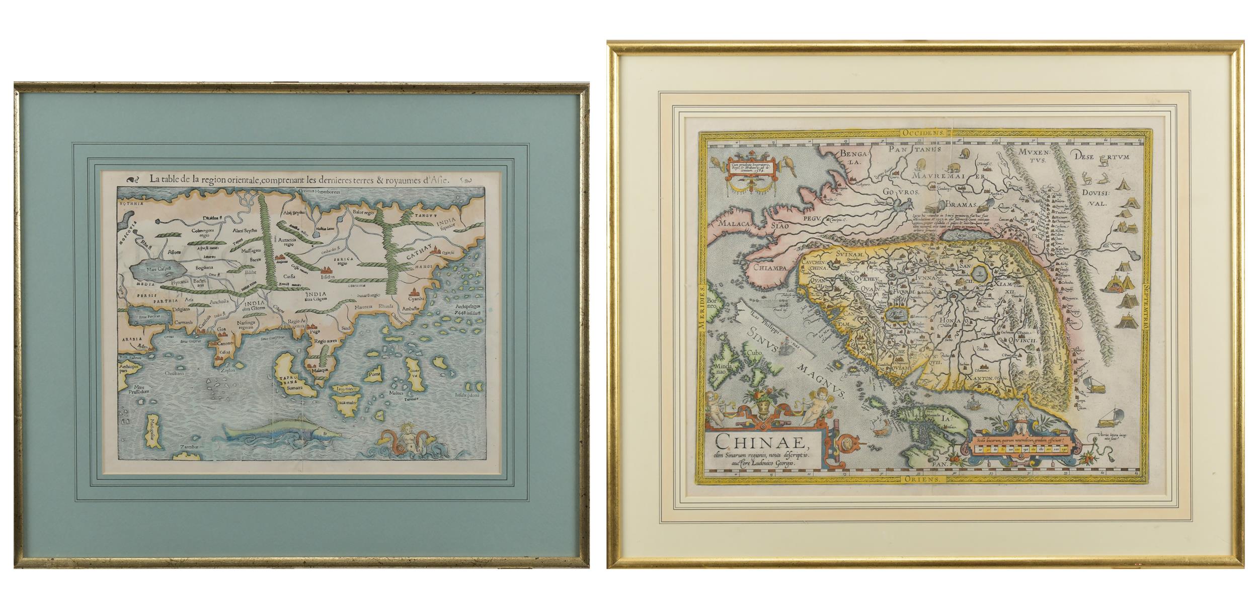 TWO ANTIQUE MAPS OF CHINA. Two