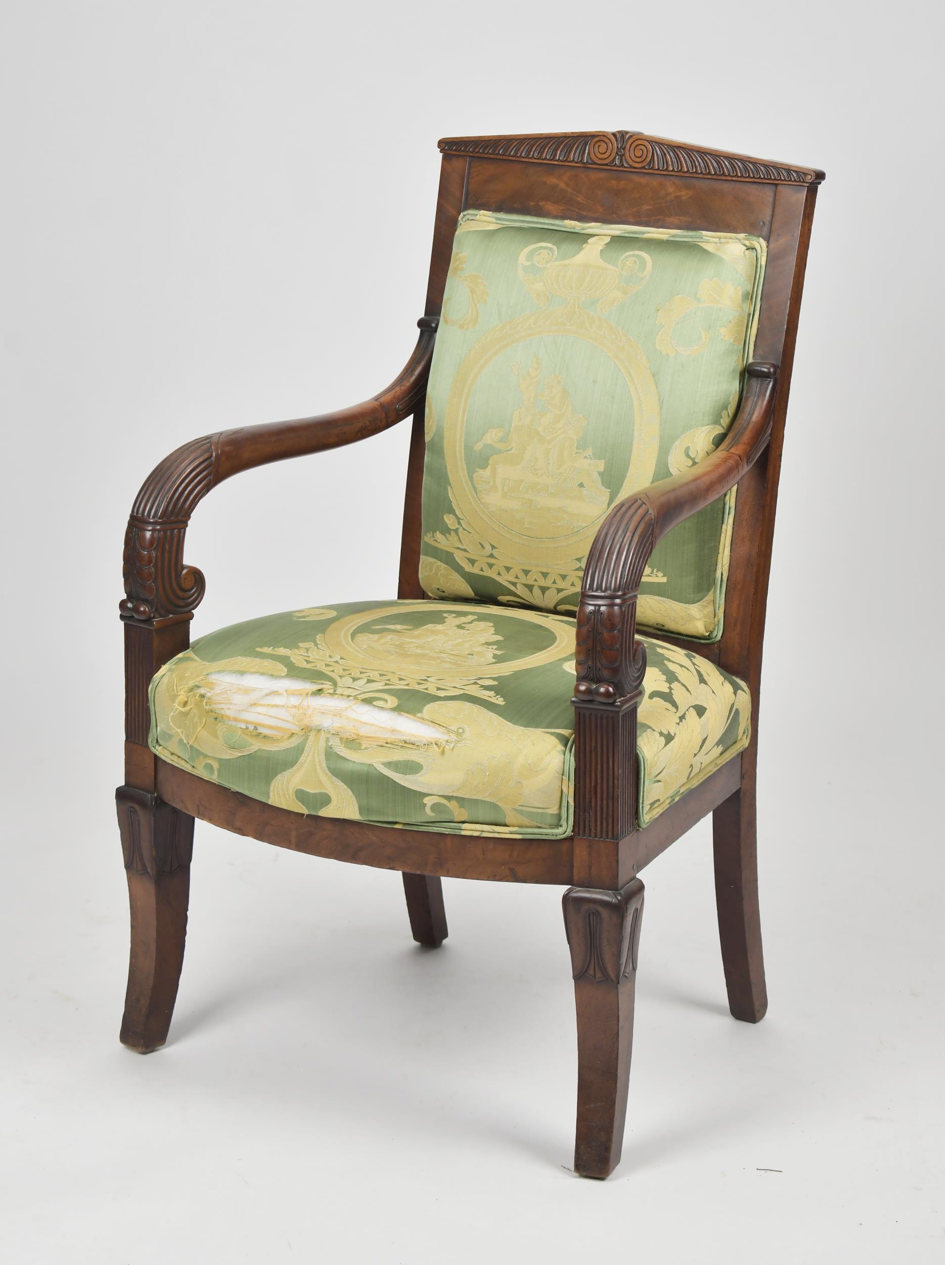 FRENCH EMPIRE MAHOGANY CHAIR French 3ab1d6