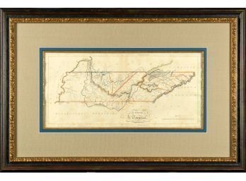 Antique map of Tennessee, beautifully