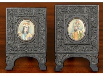 Two hand painted antique miniature 3ab297