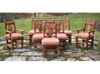A set of eight vintage pine dining 3ab2a9