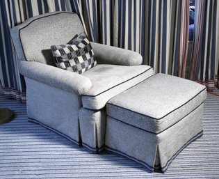 A custom made club chair and matching 3ab2b8