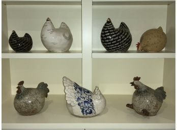 Collection of seven Chicken/Roosters,