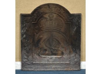 An 18th C. cast iron fire back