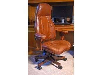 A brown leather fully adjustable and