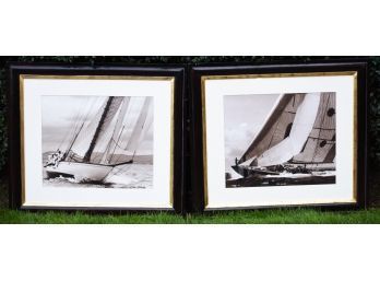 Two sepia tone yachting prints 3ab323