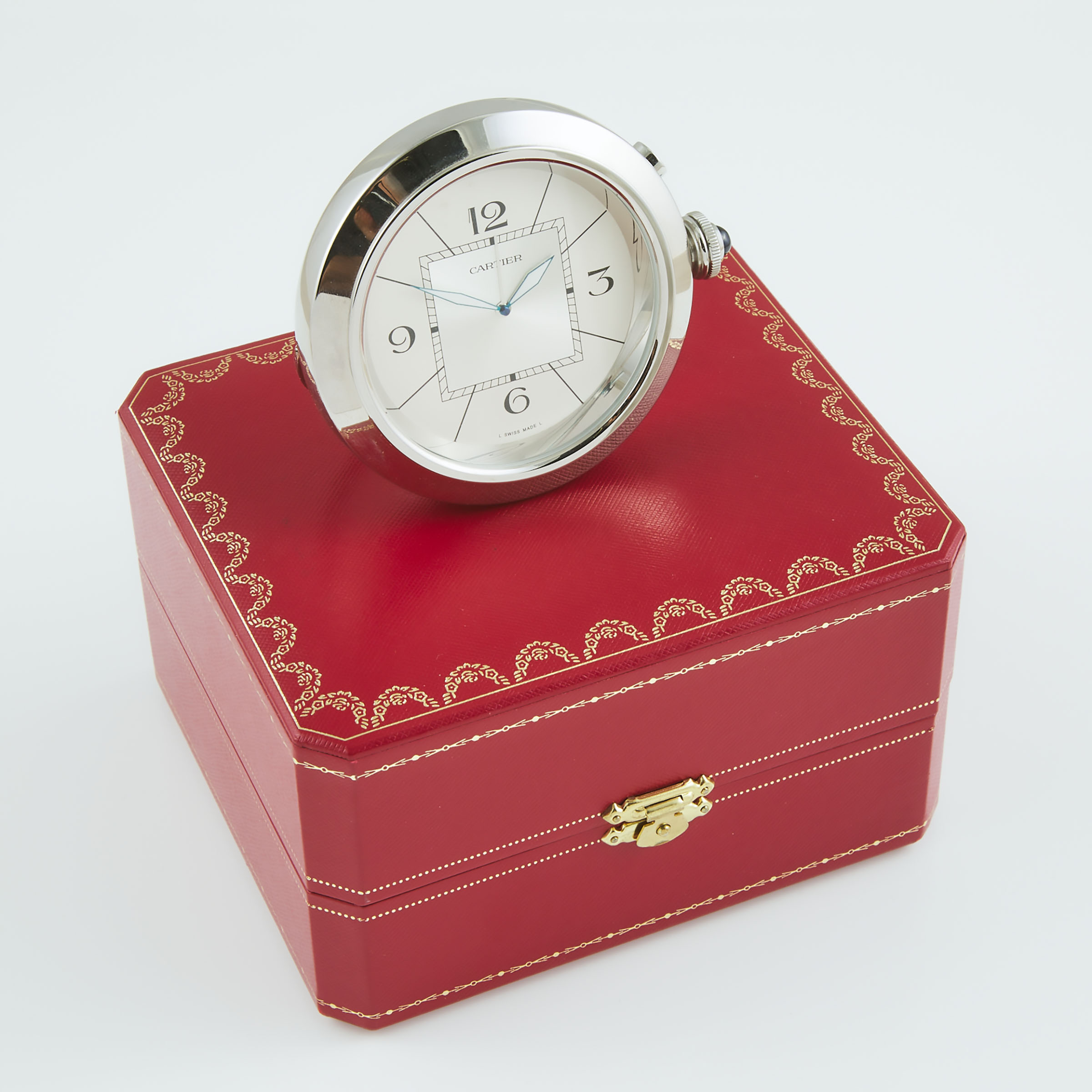 Cartier Travel Alarm Clock 84mm  3ab334