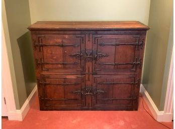 A 19th oak court cupboard with 3ab348