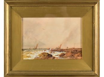 An antique watercolor of sailboats 3ab34d