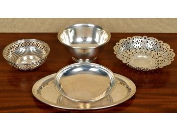 Five sterling dishes including: Gorham