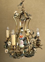 Antique birdcage form chandelier