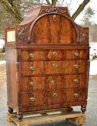 Ca 1830 mahogany two part chest  3ab3ac