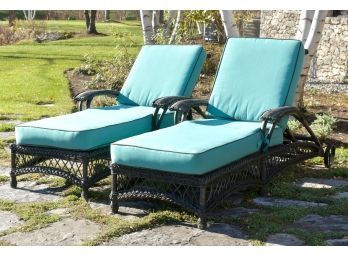 A pair of synthetic outdoor wicker 3ab3c1