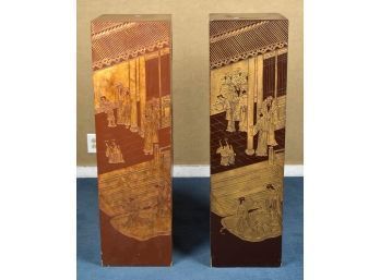 A pair of vintage Chinese relief 3ab3d5