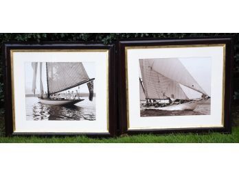 Two sepia tone yachting prints 3ab3d1
