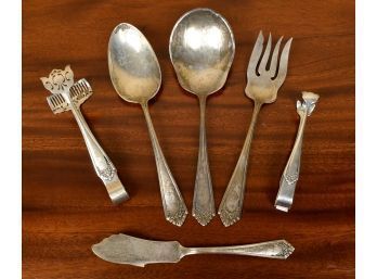 Six matching sterling serving pieces