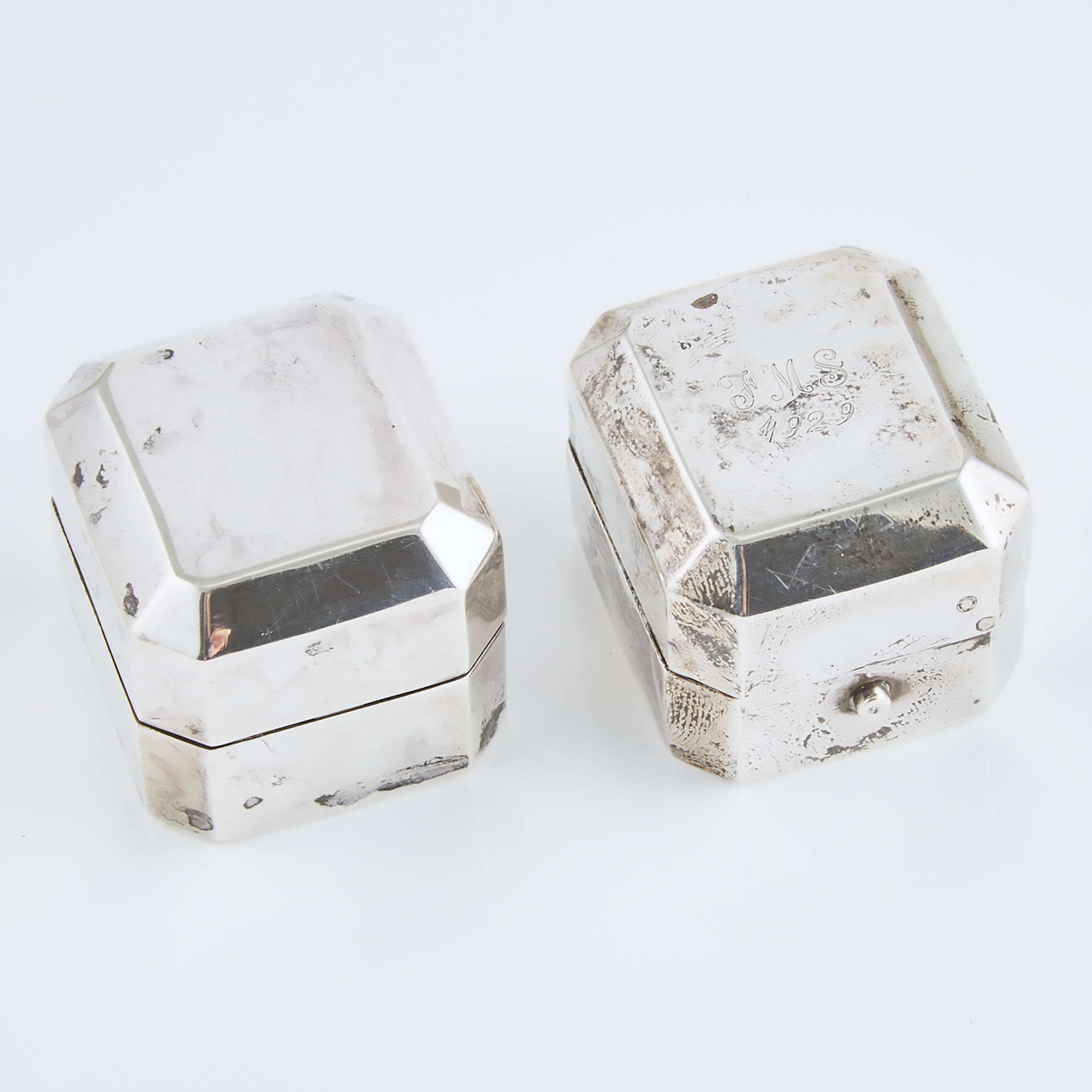 2 Birks Sterling Silver Ring Boxes 3ab431
