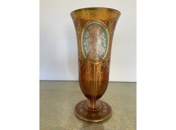An antique Bohemian amber glass
