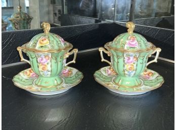 A pair of late 19th C. hand painted