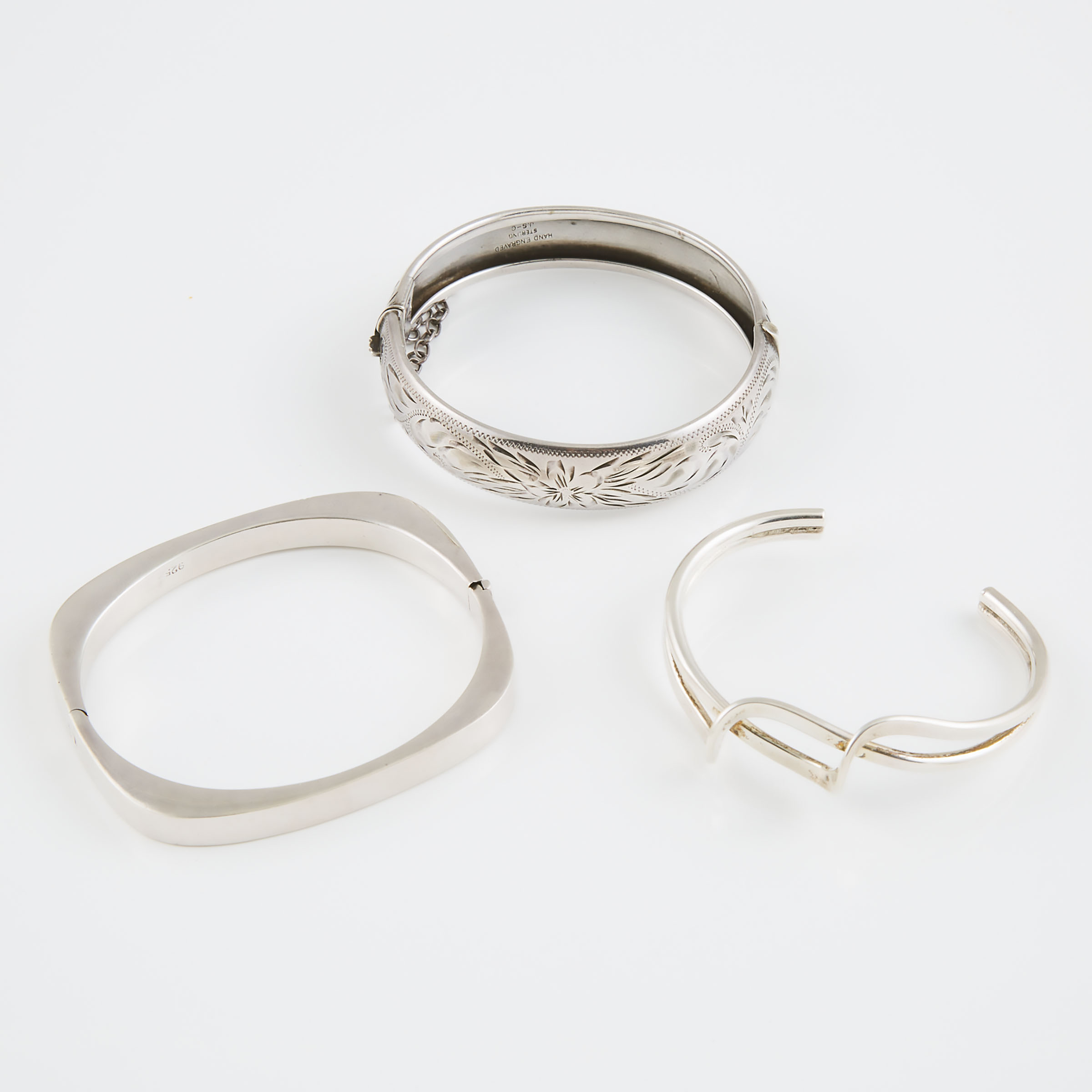 3 Sterling Silver Bangles including 3ab4f6
