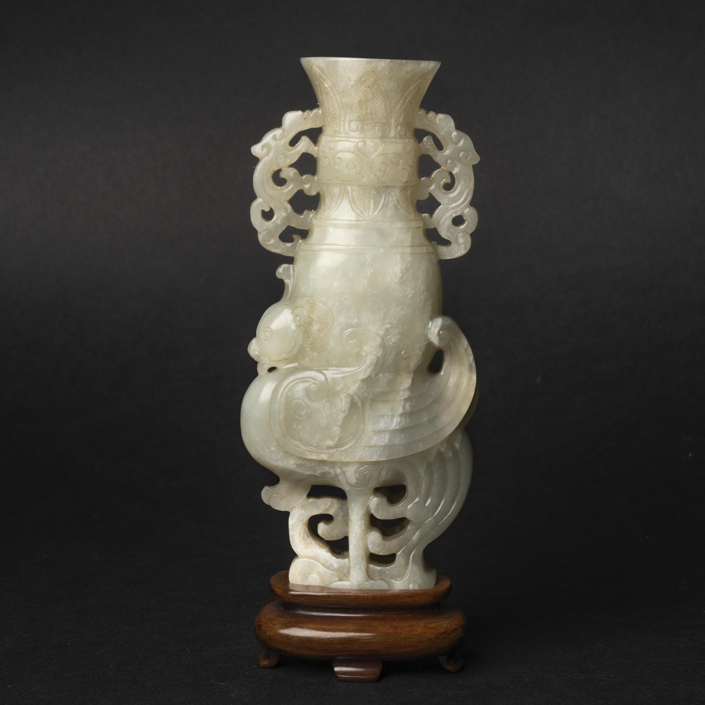 A White Jade Phoenix Vase 18th 3ab5c2