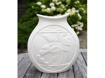 White porcelain bisque vase decorated 3ab641