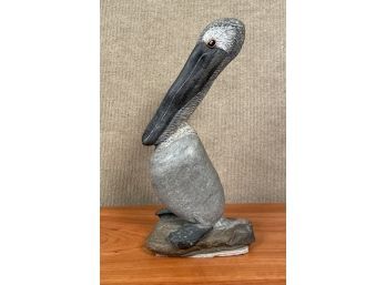 Artisan made river stone pelican