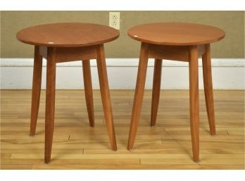 A pair of artisan made cherry stands  3ab657