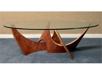 Tropical wood veneered coffee table  3ab665