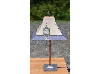 Table lamp with copper and metal