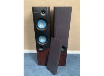 A pair of Wharfedale standing speakers,