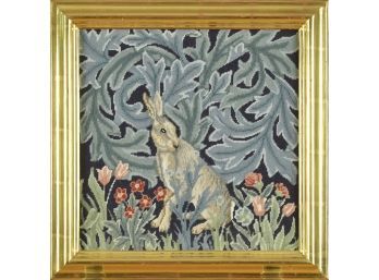 Nancy Carey framed needlepoint,