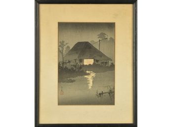 A signed antique Japanese woodblock 3ab746