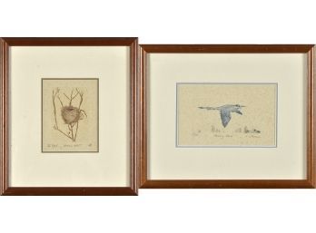 Two Judy Brenner etchings both