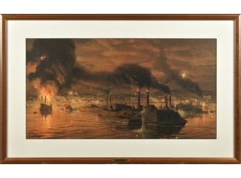 A framed print, “Union Fleet