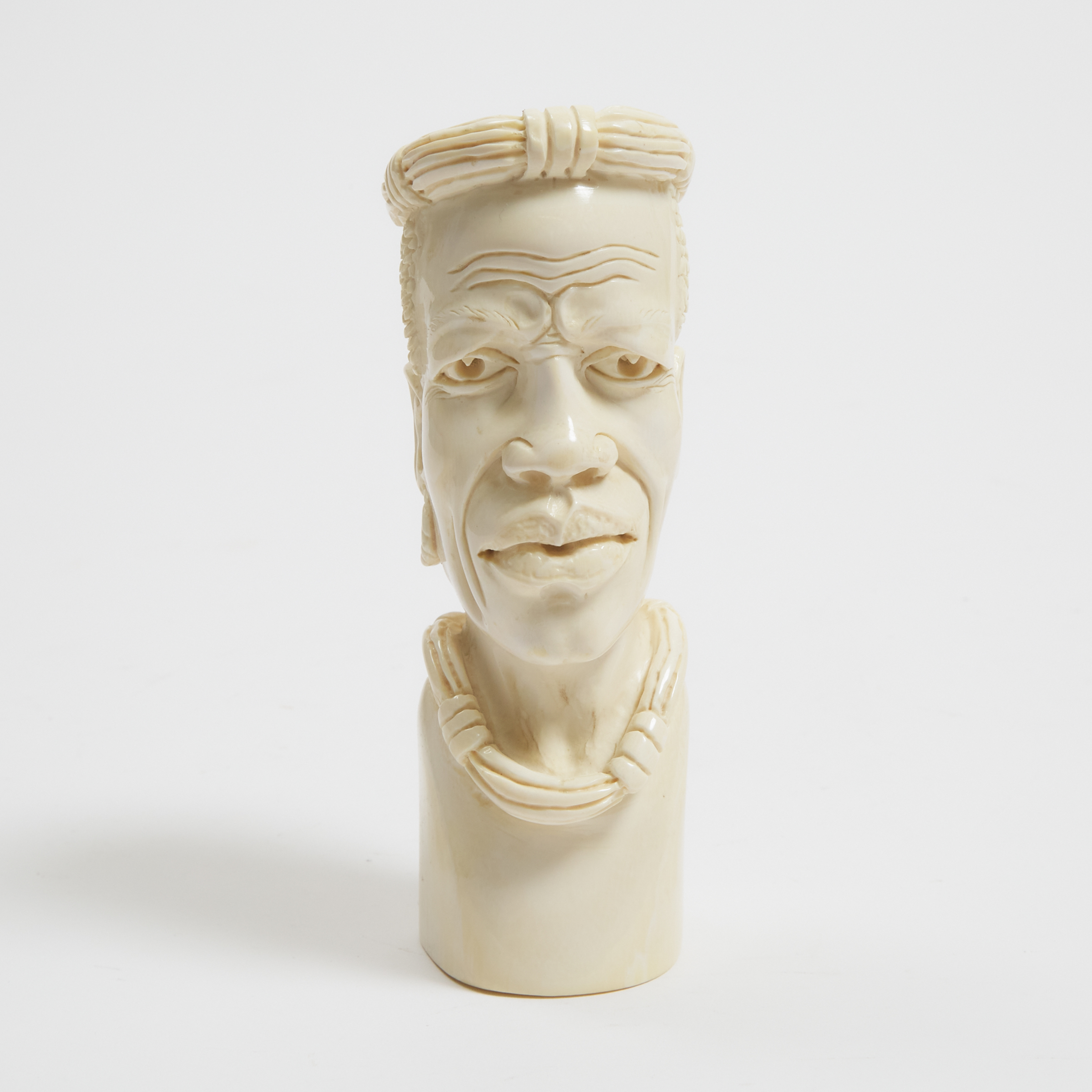 African Carved Ivory Male Bust  3ab7f7