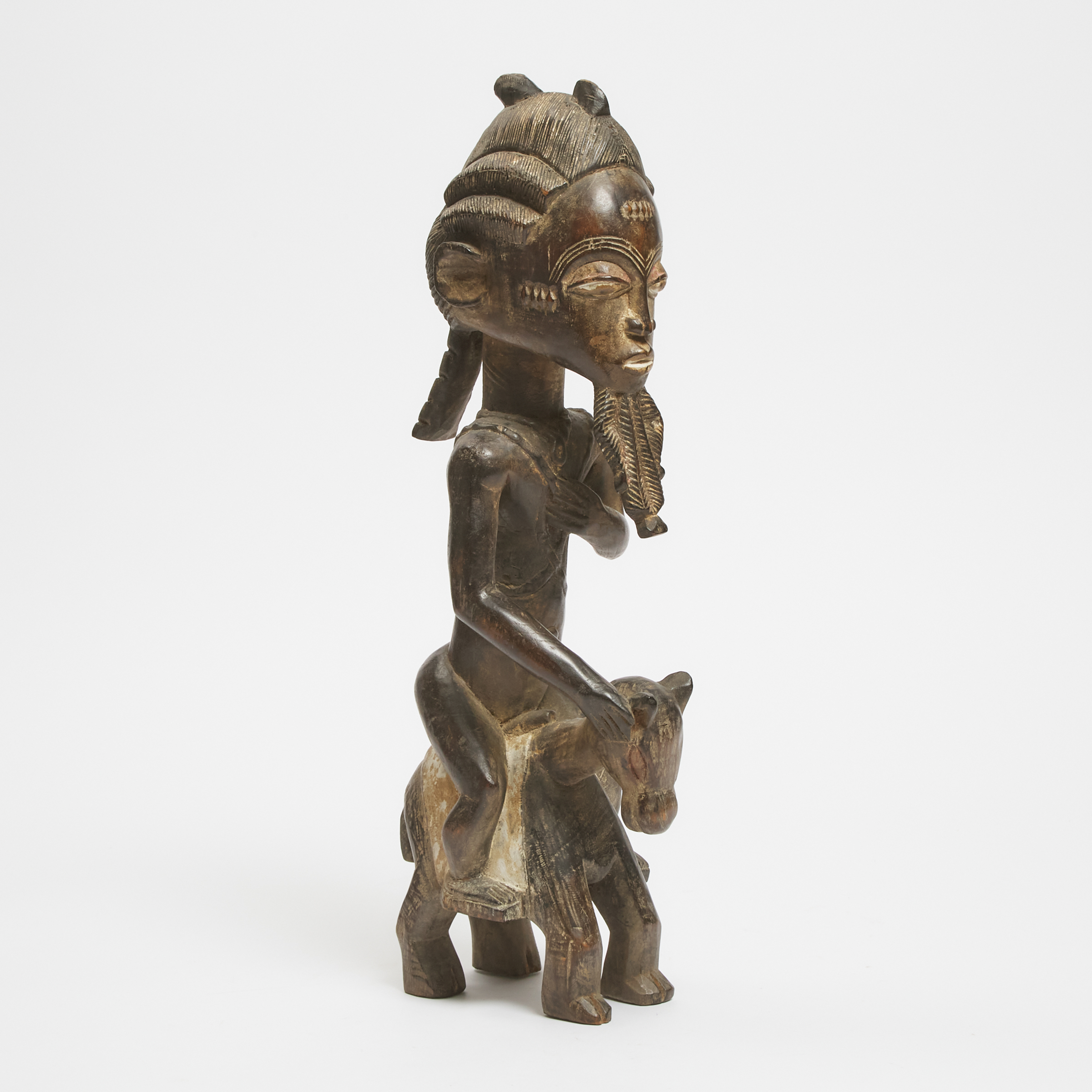 Baule Male Rider with Horse, Ivory