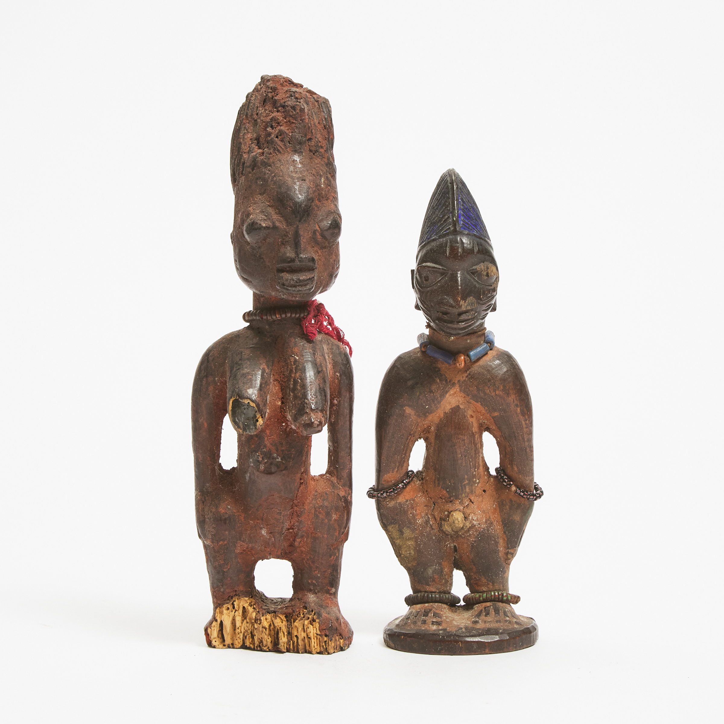 Two Yoruba Ibeji Figures, Nigeria,