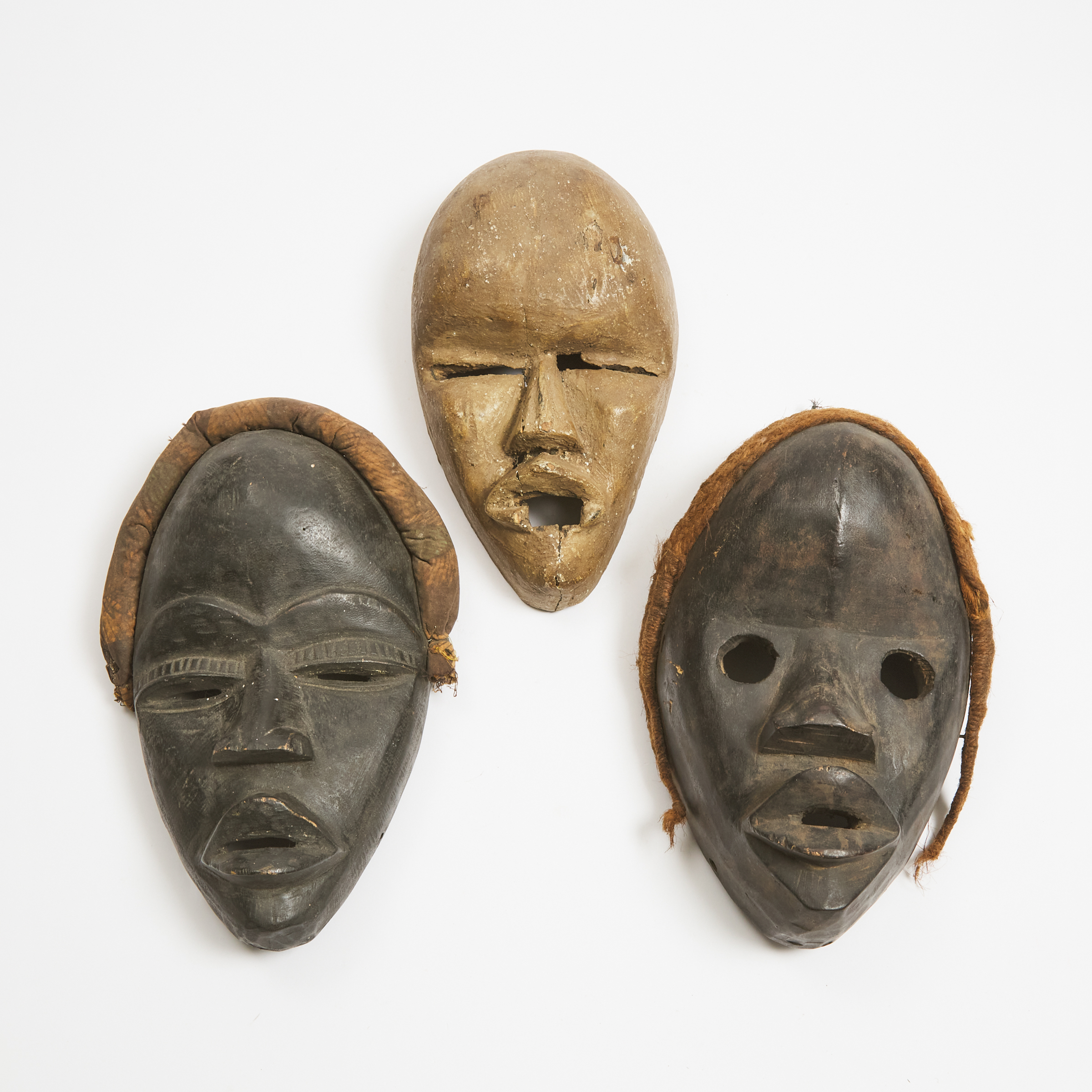 Three Dan Masks Ivory Coast Liberia  3ab826