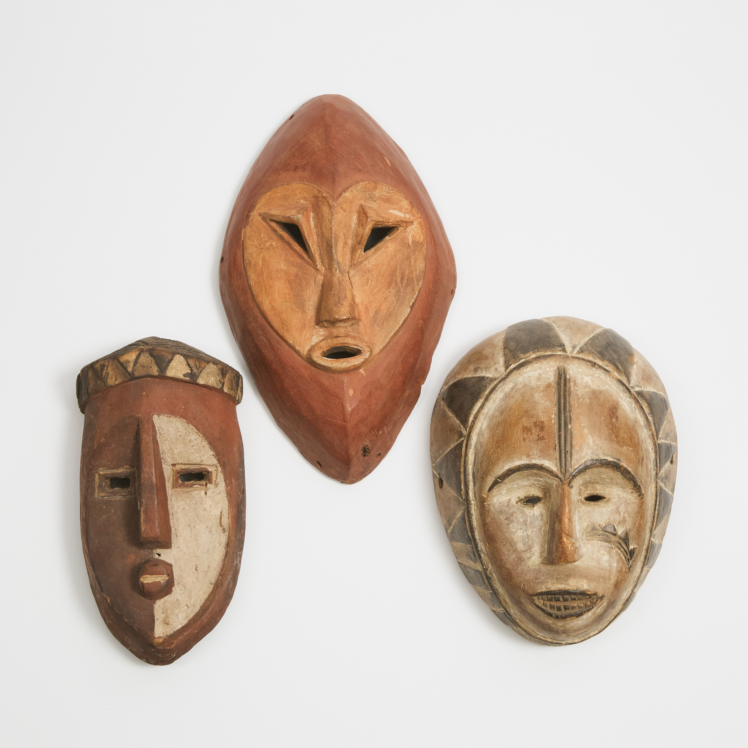 Group of Three African Painted