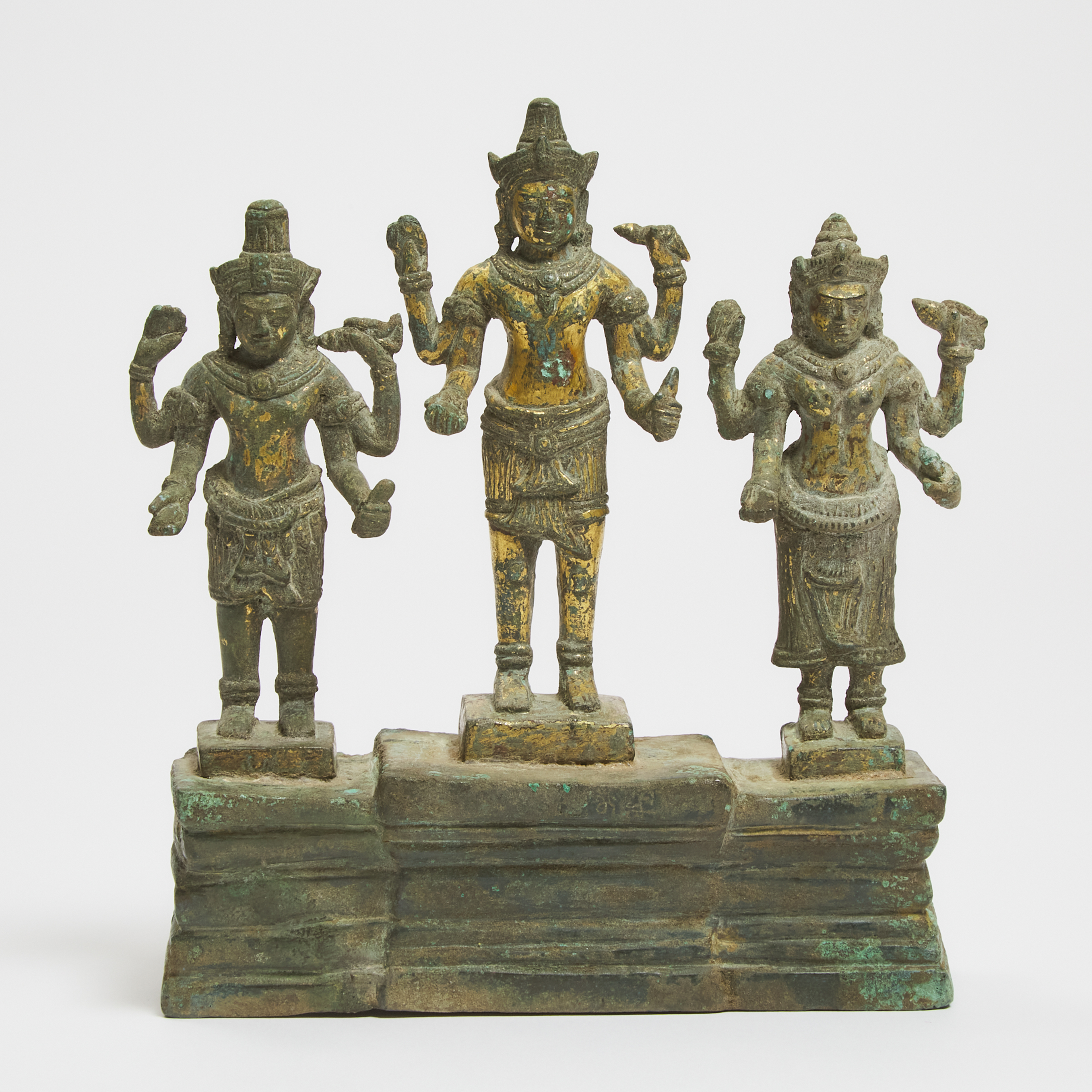 A Khmer Bayon Style Gilt Bronze