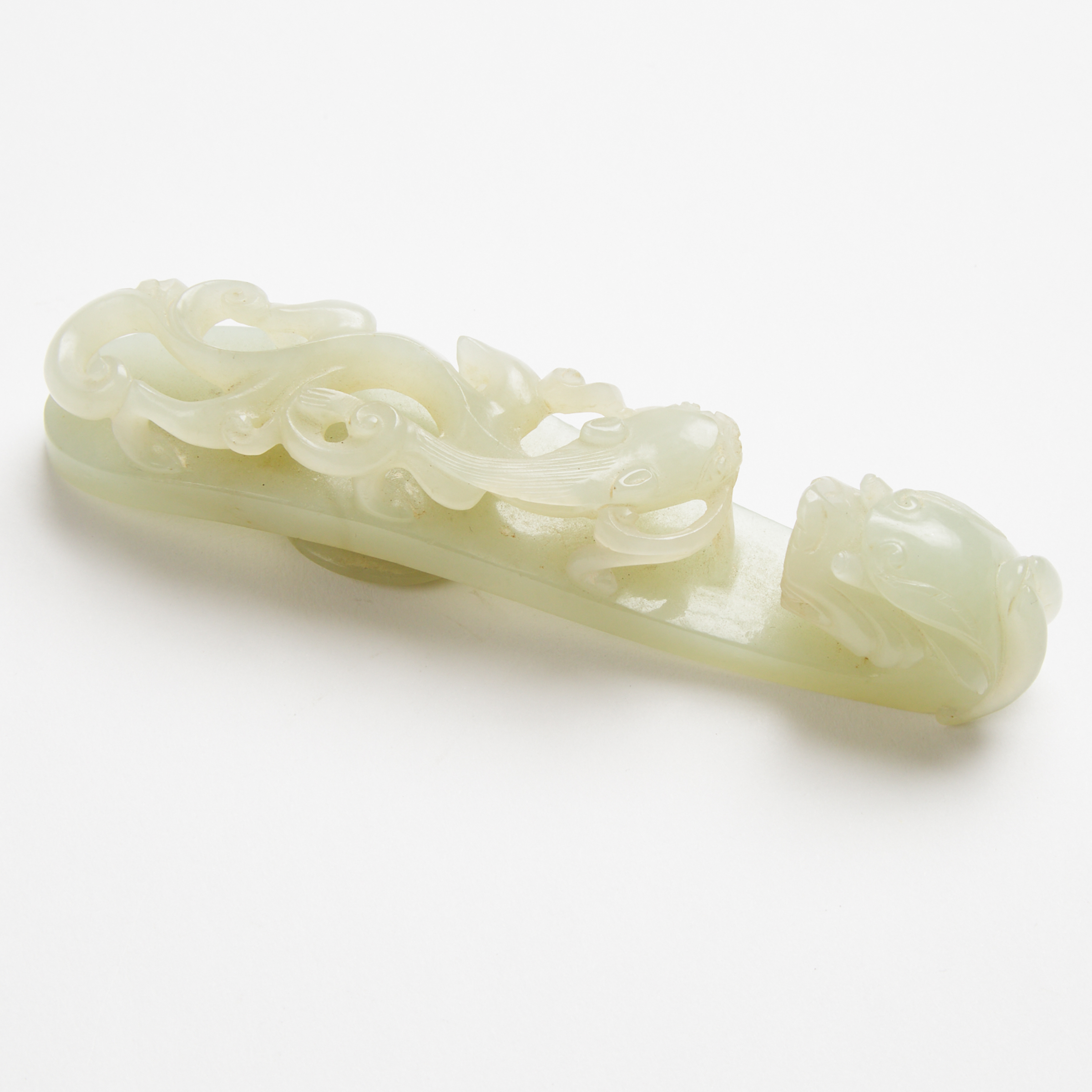 A White Jade 'Chilong' Belt Hook,
