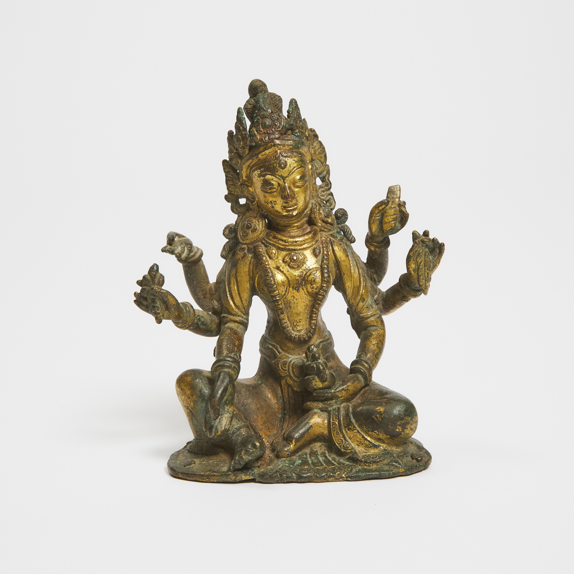 A Nepalese/Tibetan Gilt Bronze